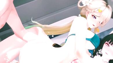 Lynae and Chisa get destroyed by thick cum now wuthering waves hardcore