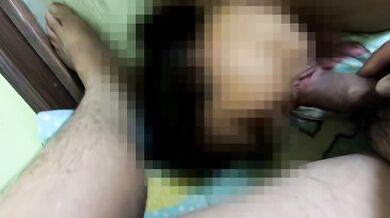 Bikini milf sucked me till I exploded on her hairy pussy