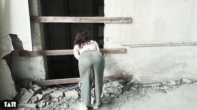 Urbex date ruined by risky public fuck with hot brunette deepthroat