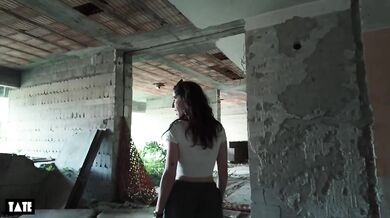 Urbex date ruined by risky public fuck with hot brunette deepthroat