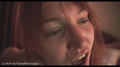 Redhead tied down teasing denied till she gushes orgasm control