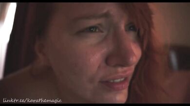 Redhead tied down teasing denied till she gushes orgasm control