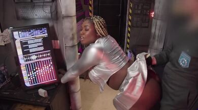 Destroyed Ebony Space Babe Xeinna Rose Gets Gangbanged by a White Cosplay Nerd