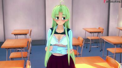 Issei gets destroyed ahegao gushing after teacher Asia fucks his thick ass till cum