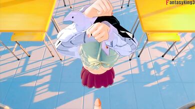 Issei gets destroyed ahegao gushing after teacher Asia fucks his thick ass till cum