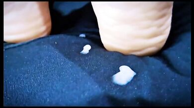 Massive creamy loads dumped on dripping feet compilation