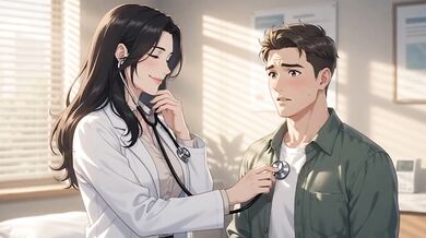 The doctor's touch goes intimate and sexual deep fucked patient squirt