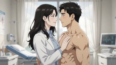 The doctor's touch goes intimate and sexual deep fucked patient squirt