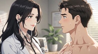 The doctor's touch goes intimate and sexual deep fucked patient squirt