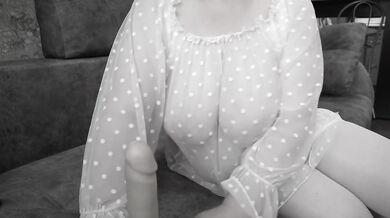 BBW Milf Orgasm shattered by a big dildo while soft tits bounce hard