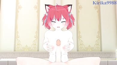 Akami Karubi’s White School Swimsuit ruined at the Spa raw uncensored hentai cumshot