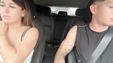 Uber Driver Picked Up His Stepdaughter And Her Big Natural Tits Fuck In Public