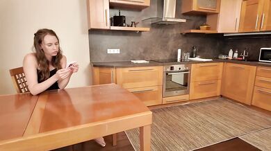 Teen whips cream on table then gets fucked raw messy hardcore