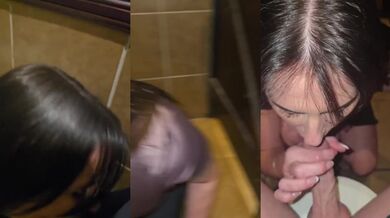 MILF gags hard as huge load BURSTS down her throat right in her tonsils
