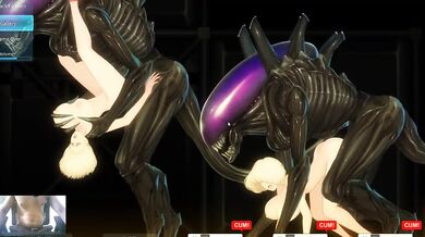 Huge aliens brutally pound 18 year blonde into creampie sluts heaven