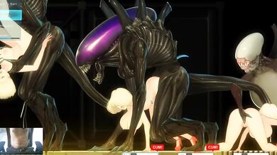 Huge aliens brutally pound 18 year blonde into creampie sluts heaven