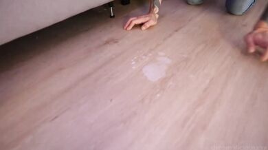 Tinder Femdom Destroys Him Licking Her Lactation Milk Off The Floor