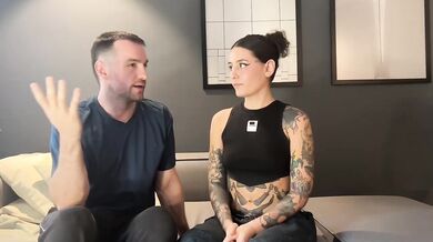 Latina Tattoo Baddie destroyed by small tits BTS with Blaze Rager and Andres Acosta