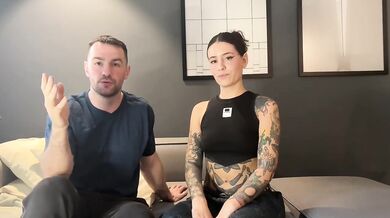 Latina Tattoo Baddie destroyed by small tits BTS with Blaze Rager and Andres Acosta
