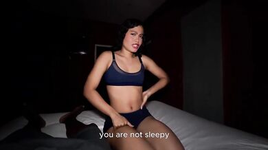 Step sis watches big bro stroke it raw in her room