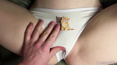 Creamy pussy squirted raw with huge cumshot fill tight pink untouched