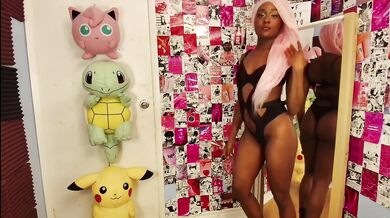 Ebony Ladykaiyo grinds solo in her one piece until she's dripping