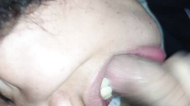 Stepdad’s brutal cum face splatter stepdaughter can’t handle the load
