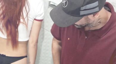 Girl gets fucked in public bathroom after sneaky stranger slips in