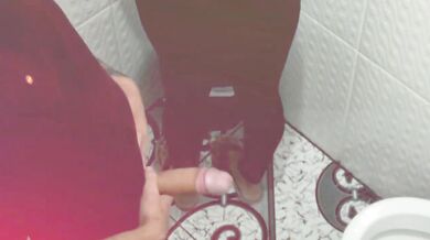 Girl gets fucked in public bathroom after sneaky stranger slips in