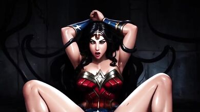Wonder Woman gets wrecked by tentacle monster cum dump
