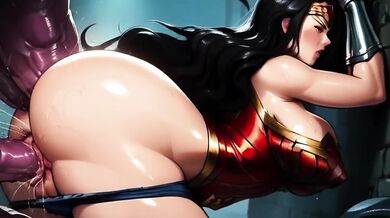 Wonder Woman gets wrecked by tentacle monster cum dump