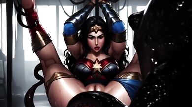 Wonder Woman gets wrecked by tentacle monster cum dump
