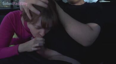 Date with SubmiRedKitty ends with car blowjob and cum-filled fucking