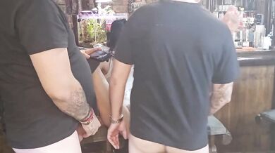 Anal train wreck with two big cocks creampie comes to her tight ass