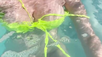 Artemisia flashes her soaked tits smoking underwater big tits italian smoke fetish