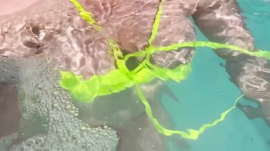 Artemisia flashes her soaked tits smoking underwater big tits italian smoke fetish