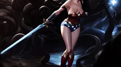 Wonder Woman gets monster fucked raw in battle