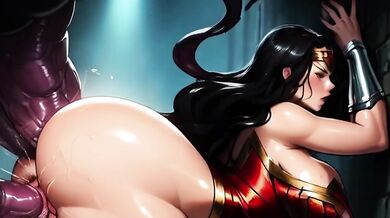 Wonder Woman gets monster fucked raw in battle