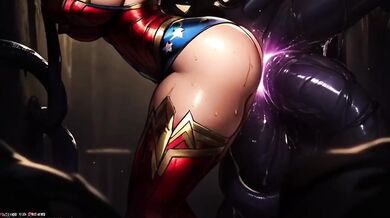 Wonder Woman gets monster fucked raw in battle