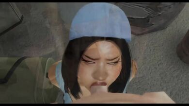 Asian MILF destroyed by hobo in abandoned building creampie anal