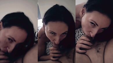 Polish slut deep throats massive cock like a hungry whore