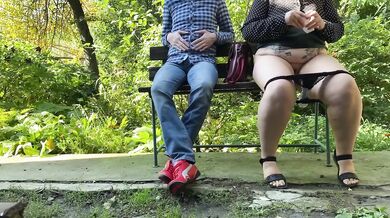 MILF strips leather skirt gives away soaked panties in public