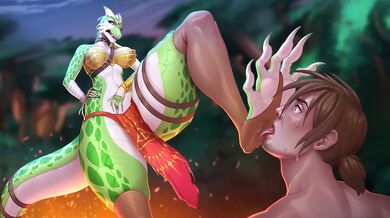 Lizard babe wrecks gamers raw steamy fuckfest compilation