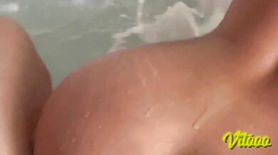 My ass in the hot tub begging for it real couple jacuzzi fuck POV
