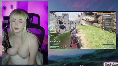 Palworld base tour makes blonde gamer girl choke on her own game
