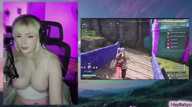 Palworld base tour makes blonde gamer girl choke on her own game