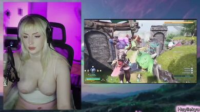 Palworld base tour makes blonde gamer girl choke on her own game