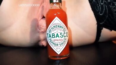 Tabasco Torture Solo Lady Shock Melts Under Fetish Mask
