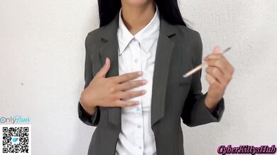 Obedient Petite Secretary Gets Boss’s Pussy Play POV