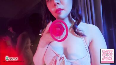 Filipina gets soaked testing her new vibrator before the party POV